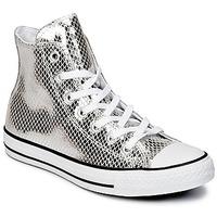 Converse CHUCK TAYLOR ALL STAR METALLIC SNAKE LEATHER HI women\'s Shoes (High-top Trainers) in Silver