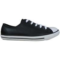 converse all star dainty leather womens shoes trainers in black