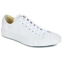 converse chuck taylor all star leather ox womens shoes trainers in whi ...
