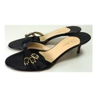 Cole Haan Size 5.5 Luxury Peep Toe Black Kitten Heels