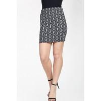 CONTRAST DIAMOND JACQUARD MINI SKIRT