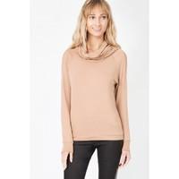 COLD SHOULDER COWL NECK JUMPER