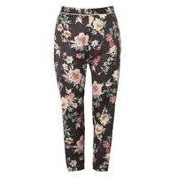 Collection Floral Print Tapered Trousers, Black