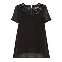 Collection Embellished Neck Top, Black