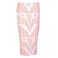 CORAL AZTEC MIDI SKIRT