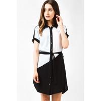 COLOURBLOCK CAP SLV SHIRT DRES