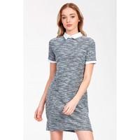 COLLAR KNIT SHIFT DRESS