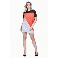 COLOUR BLOCK PONTE SHIFT DRESS