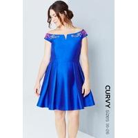 Cobalt Mini Prom Dress With Jewels