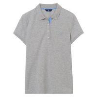 contrast collar polo shirt light grey melange