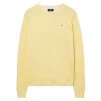 Cotton Piqué Crewneck Jumper - Light Yellow