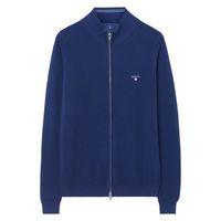 Cotton Piqué Zip Jacket - Persian Blue