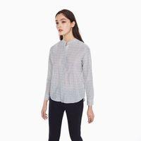 Cotton Silk Dot Blouse - White