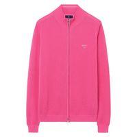 Cotton Piqué Zip Jacket - Bright Magenta