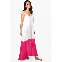 Colour Block Column Maxi Dress - white