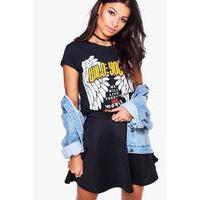 Colour Pop Skater Skirt - black