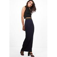 contrast waist maxi skirt navy