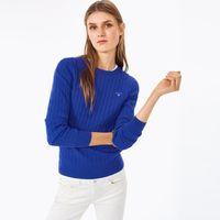 Cotton Cable Crewneck Jumper - Yale Blue