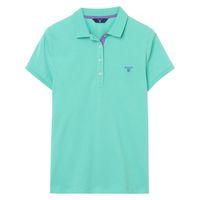 contrast collar polo shirt opal green