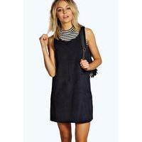 Cord Pinafore Dress - navy