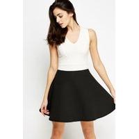 Contrast Scuba Skirt Skater Dress