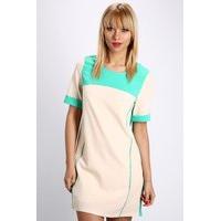 Contrast Trim Shift Dress