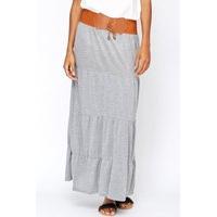 Contrast Waist Maxi Skirt