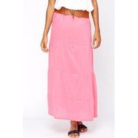 Contrast Waist Maxi Skirt