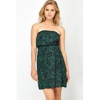 Contrast Lace Print Bandeau Dress