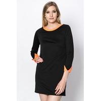 contrast trim tunic dress