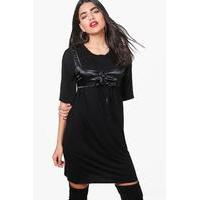 corset 2 in 1 t shirt dress black