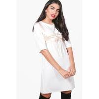 Corset 2 In 1 T-Shirt Dress - white