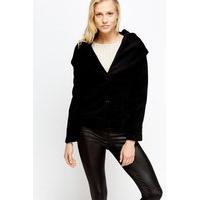 Cowl Neck Cropped Black Jacket