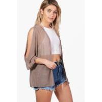 cold shoulder kimono mocha