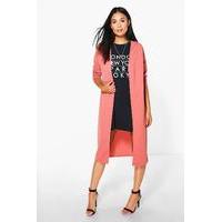 Collarless Duster - antique rose