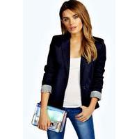 Colour Block Blazer - navy