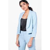 collared lined woven tailored blazer blue