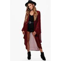 Cocoon Chiffon Oversized Kimono - wine