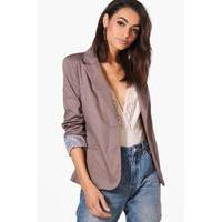 Colour Block Blazer - mocha