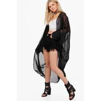 Cocoon Chiffon Oversized Kimono - black