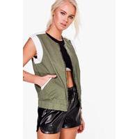 Contrast Panel Gilet - khaki