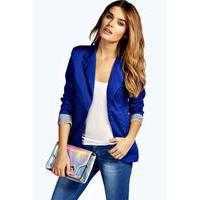 Colour Block Blazer - cobalt