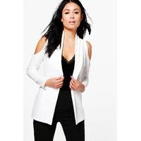 Cold Shoulder Blazer - ivory