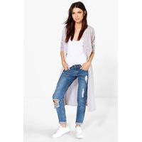 Collarless Duster - dove