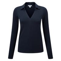 Collared Jersey Top (Navy / 14)