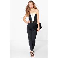 Colour Black Bandeau Jumpsuit - black