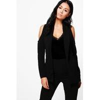 Cold Shoulder Blazer - black