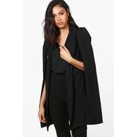 collared tailored cape blazer black