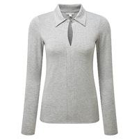 Collared Jersey Top (Light Grey Marl / 16)