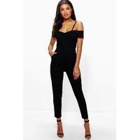 Cold Shoulder Jumpsuit - black